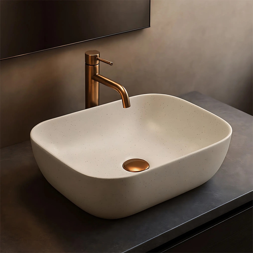REA-U4000 - Nadgradni umivaonik BELINDA 33x46,5 cm keramika/imitacija kamena