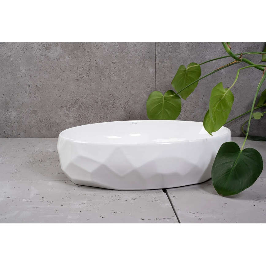REA-U5660 - Umivaonik za ugradnju na ploču MAYA 39x60 cm keramika/sjajna bela