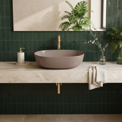 REA-U6380 - Umivaonik na ploču LISA 35x49 cm keramika/sjajno smeđa