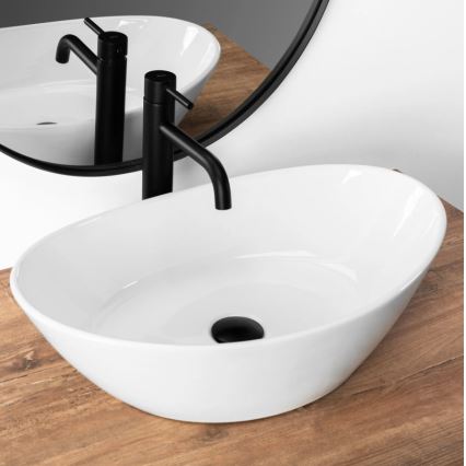 REA-U6801 - Umivaonik za ugradnju na radnu ploču KATE 33,5x55,5 cm keramika/sjajna bela
