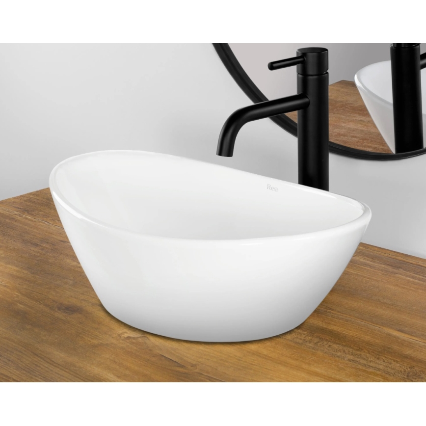 REA-U6802 - Umivaonik na ploču KATE 27x45 cm keramika/sjajna bela