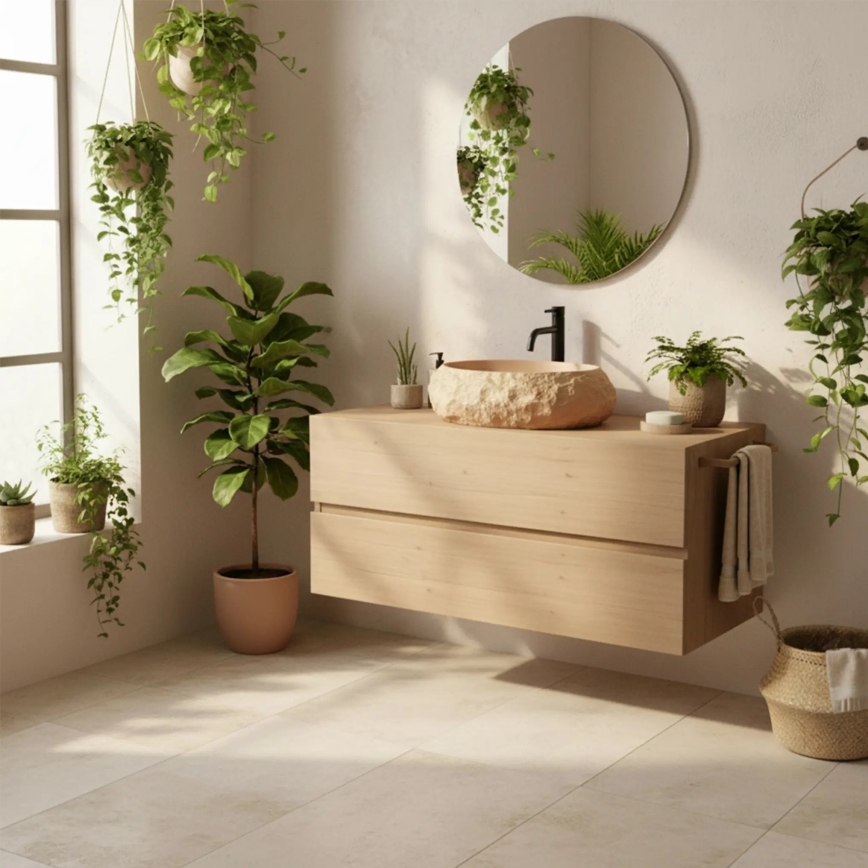 REA-U7348 - Umivaonik na ploču MIKA 38x50 cm narandžast/bež/imitacija kamena