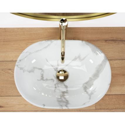 REA-U8001 - Umivaonik za radnu ploču AMELIA 34,5x48 cm keramika/dekor mramora