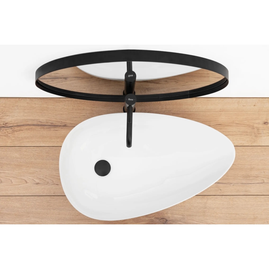 REA-U8537 - Umivaonik za ugradnju na ploču GRETA 40x65,5 cm keramika/sjajna bela