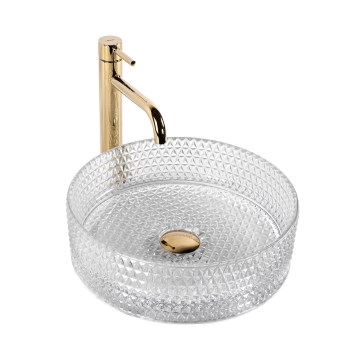 REA-U9670 - Umivaonik na radnu ploču CRISTAL, prečnik 35,5 cm, staklo/prozirno
