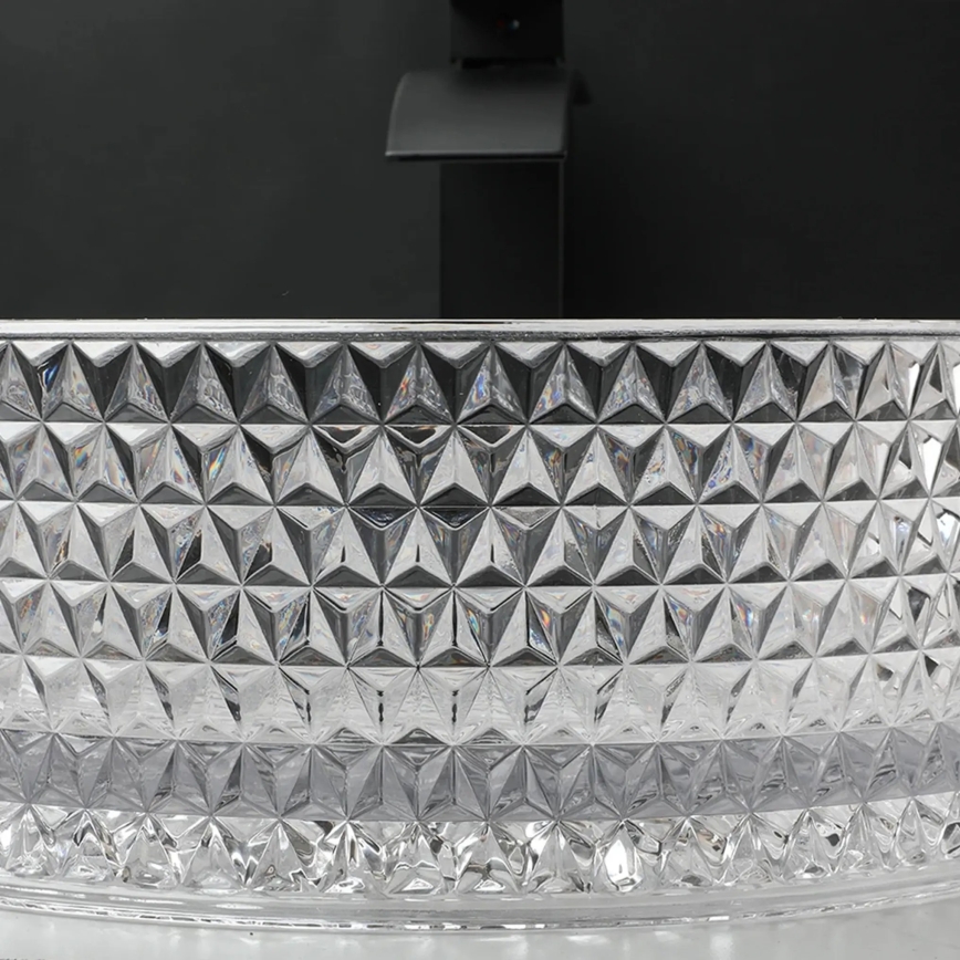 REA-U9670 - Umivaonik na radnu ploču CRISTAL, prečnik 35,5 cm, staklo/prozirno