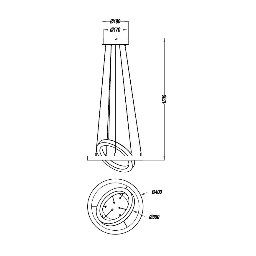 Reality - LED prigušiva luster na sajli CHALET LED/32W/230V