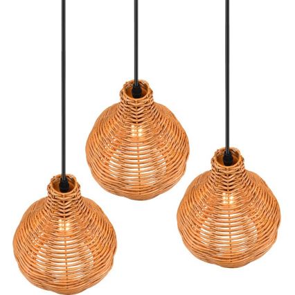 Reality - Luster na sajli SPROUT 3xE14/40W/230V braon/ratan