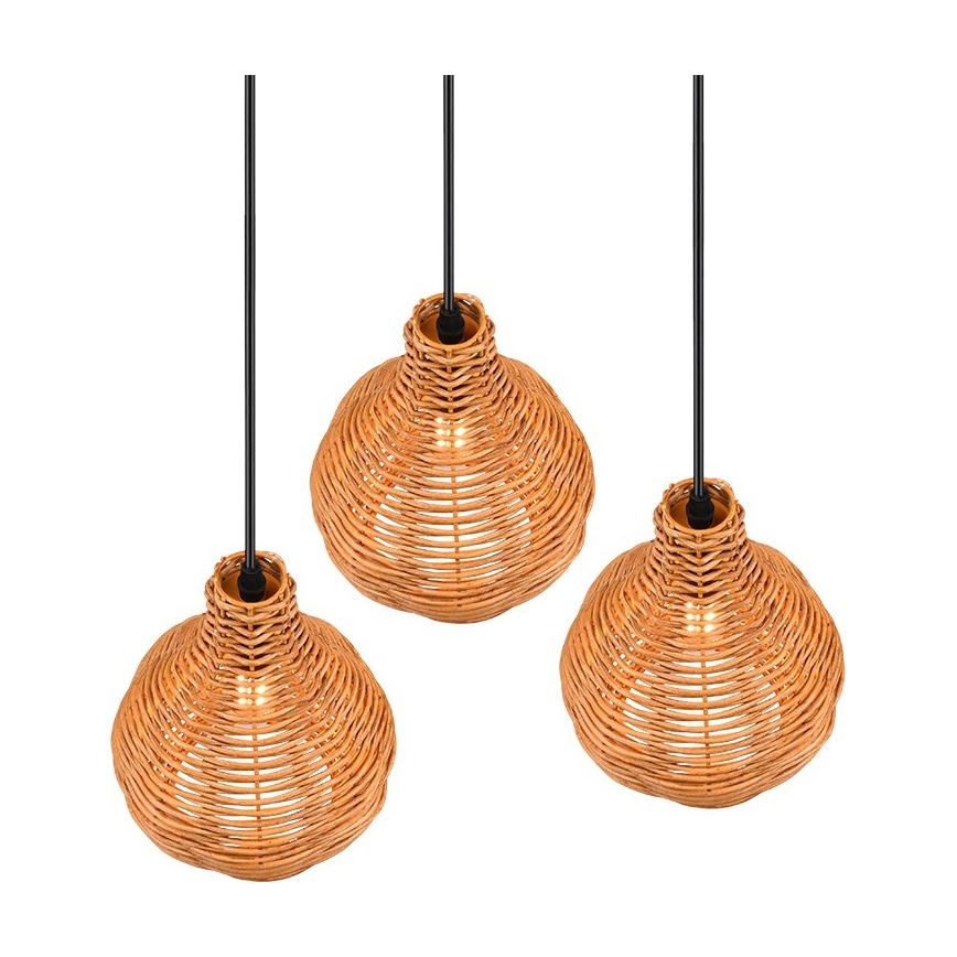 Reality - Luster na sajli SPROUT 3xE14/40W/230V braon/ratan