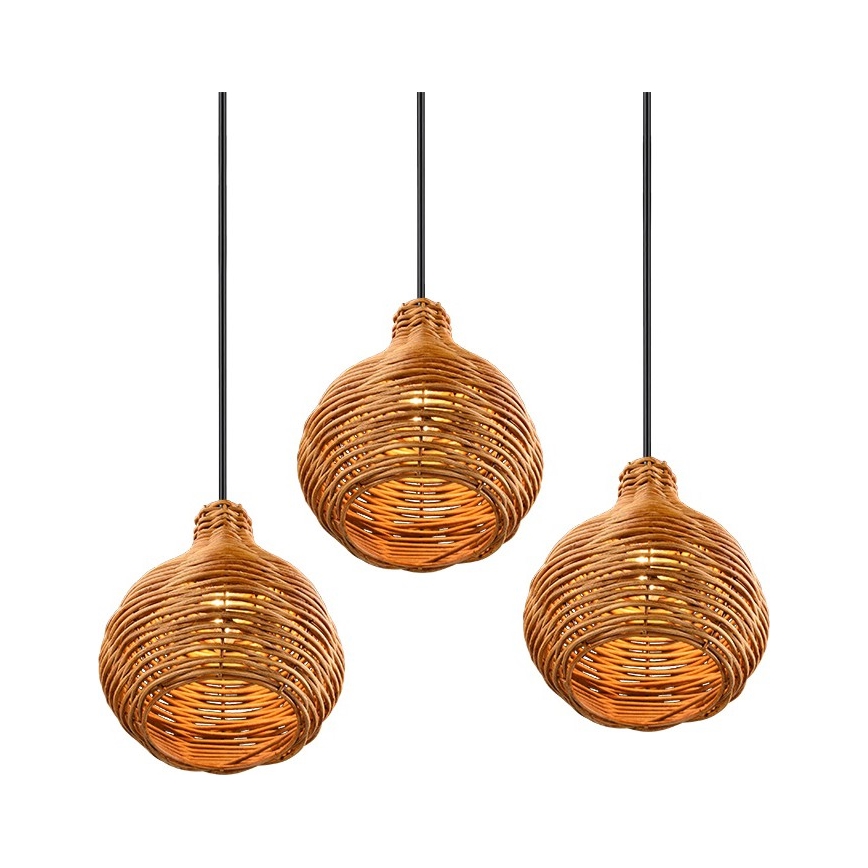 Reality - Luster na sajli SPROUT 3xE14/40W/230V braon/ratan
