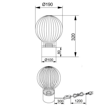 Reality - Stona lampa DAVE 1xE27/40W/230V