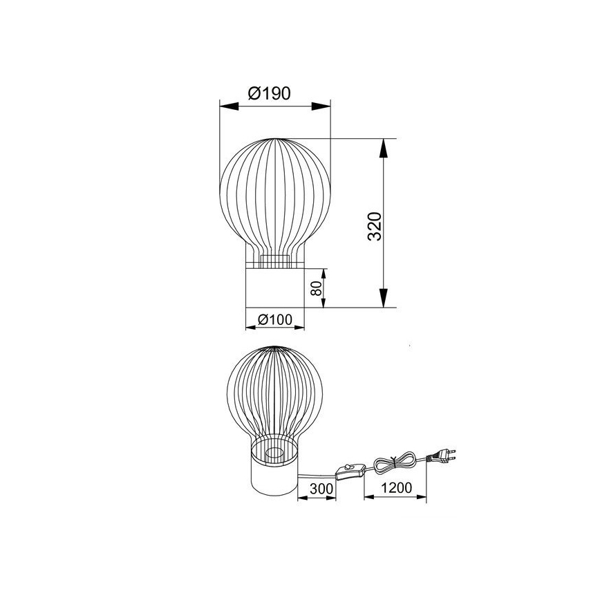 Reality - Stona lampa DAVE 1xE27/40W/230V