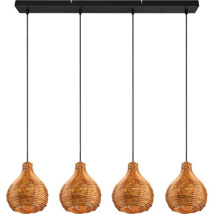 Reality - Viseći luster na sajli SPROUT 3xE14/40W/230V braon/ratan