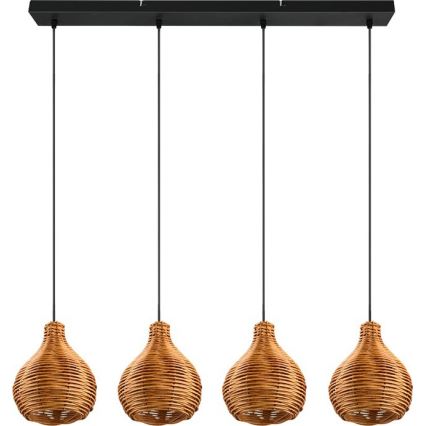 Reality - Viseći luster na sajli SPROUT 3xE14/40W/230V braon/ratan