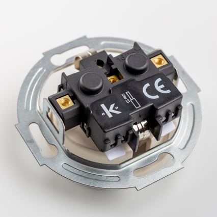 Reblig - Dvostruka retro kućna utičnica sa okvirom SCHUKO 230V bež