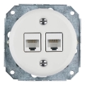 Reblig - Porcelanska retro Ethernet utičnica bez okvira 2x CAT.5E bela