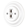 Reblig - Porcelanska retro Ethernet utičnica sa ramom, 2x CAT.5E, bela