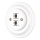 Reblig - Porcelanska retro Ethernet utičnica sa ramom, 2x CAT.5E, bela