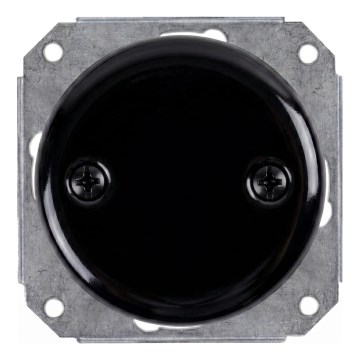 Reblig - Porcelanska retro maska za elektroinstalaciju, crna