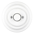 Reblig - porcelanska retro rotaciona prigušiva sa okvirom 250V/10A bela