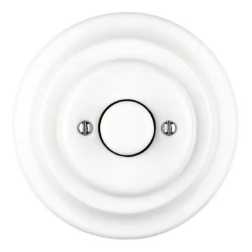 Reblig - porcelanska retro rotaciona prigušiva sa okvirom 250V/10A bela