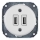 Reblig - Porcelanska retro USB utičnica za napajanje bez okvira 2x USB-A bela