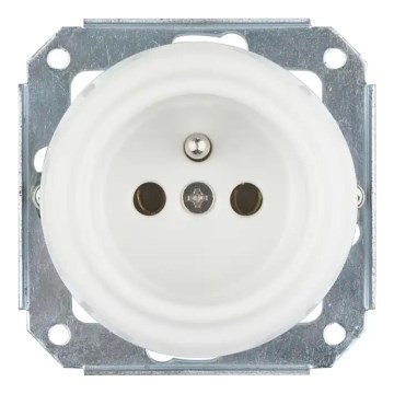 Reblig - Porcelanska retro zidna utičnica bez okvira 250V/16A bela