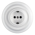 Reblig - Porcelanska retro zidna utičnica sa okvirom SCHUKO 250V/16A, bela