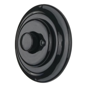 Reblig - Porcelanski retro rotacioni prigušiva sa ramom 250V/10A crna