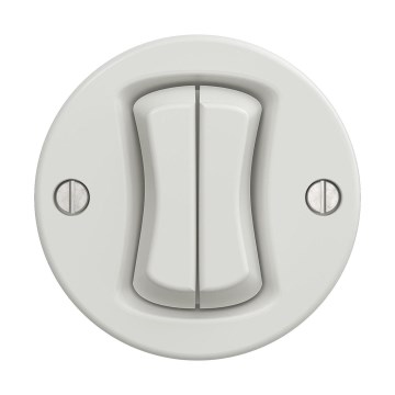 Reblig - Retro dupli prekidač za stepenište bez okvira br. 6+6, keramički beli