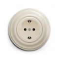 Reblig - Retro kućna utičnica sa ramom SCHUKO 230V/16A bež