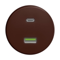 Reblig - Retro USB utičnica A+C bez okvira braon