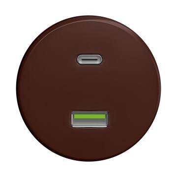 Reblig - Retro USB utičnica A+C bez okvira braon