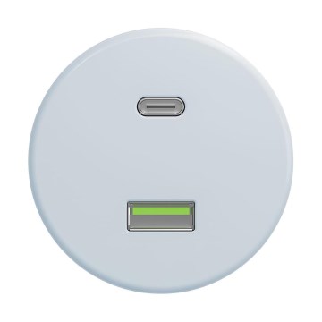 Reblig - Retro USB utičnica A+C bez okvira, plava