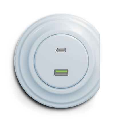 Reblig - Retro USB utičnica A+C bez okvira, plava