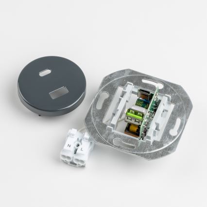Reblig - Retro USB utičnica A+C sa okvirom, antracit