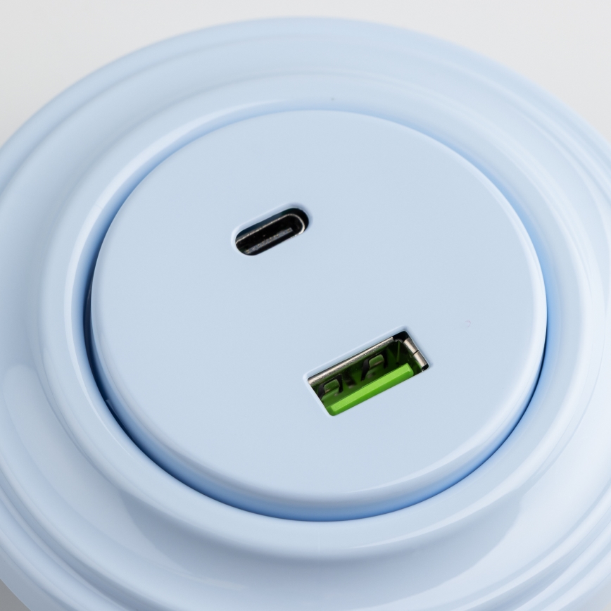 Reblig - Retro USB utičnica A+C sa ramom, plava