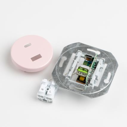 Reblig - Retro USB utičnica A+C sa ramom, staroružičasta