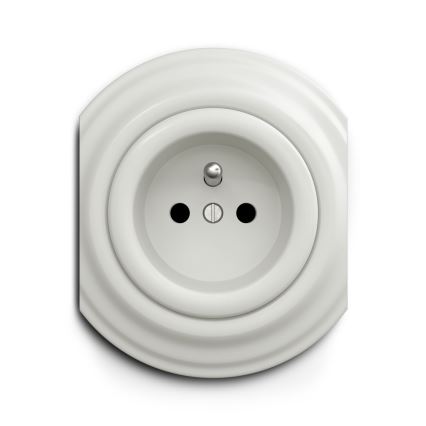 Reblig - Retro utičnica bez rama 230V keramička bela