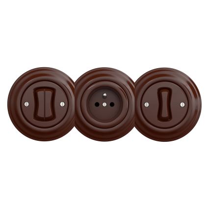 Reblig - Retro zidna utičnica bez okvira SCHUKO 230V/16A braon