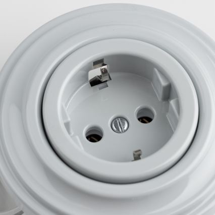 Reblig - Retro zidna utičnica sa okvirom SCHUKO 230V/16A siva