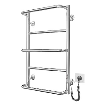 Rebrasti radijator za kupatilo LUX, 65W/230V, 66x42 cm, nerđajući čelik/polirani hrom, desni