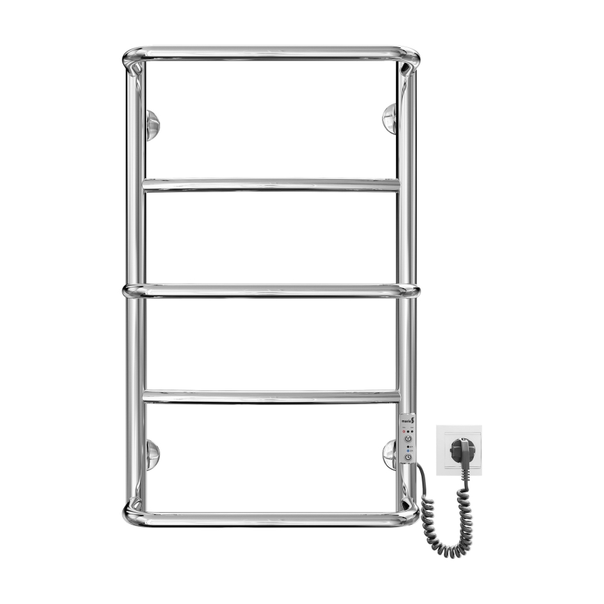 Rebrasti radijator za kupatilo LUX, 65W/230V, 66x42 cm, nerđajući čelik/polirani hrom, desni