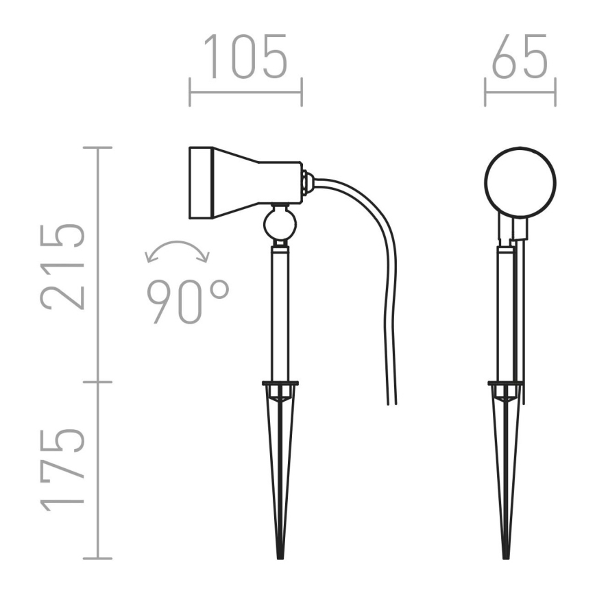 RED - Design Rendl - R10427 - Spoljašnja svetiljka DIREZZA 1xGU10/35W/230V IP54