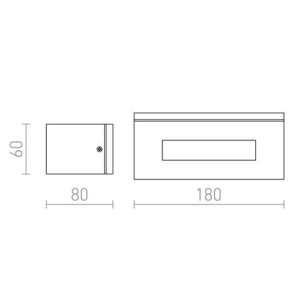 RED - Design Rendl - R10439 - Spoljašnje zidno svetlo WOOP 1xR7s/48W/230V IP54
