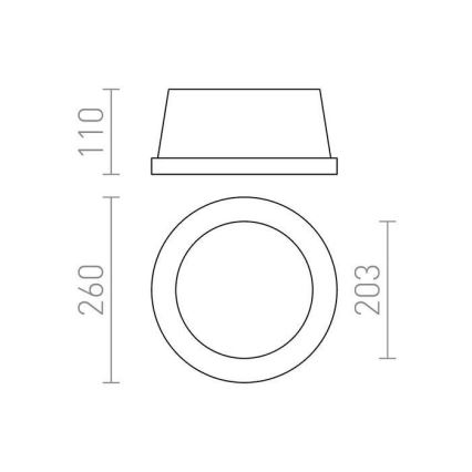 RED - Design Rendl - R10444 - Ugradno stropno svetlo MIA 2xE27/40W/230V