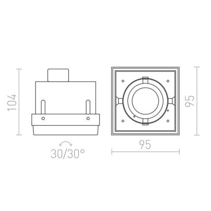 RED - Design Rendl - R12052 - Ugradno svetlo za spušteni plafon ELECTRA 1xGU10/50W/230V
