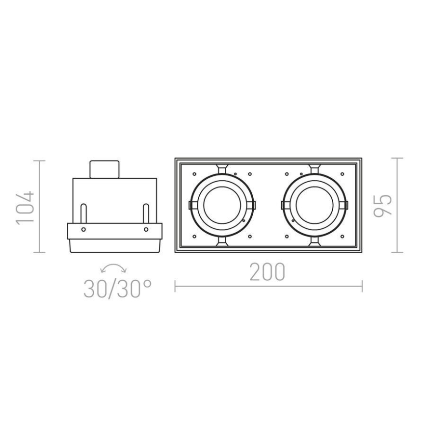 RED - Design Rendl - R12053 - Ugradno svetlo ELECTRA 2xGU10/50W/230V