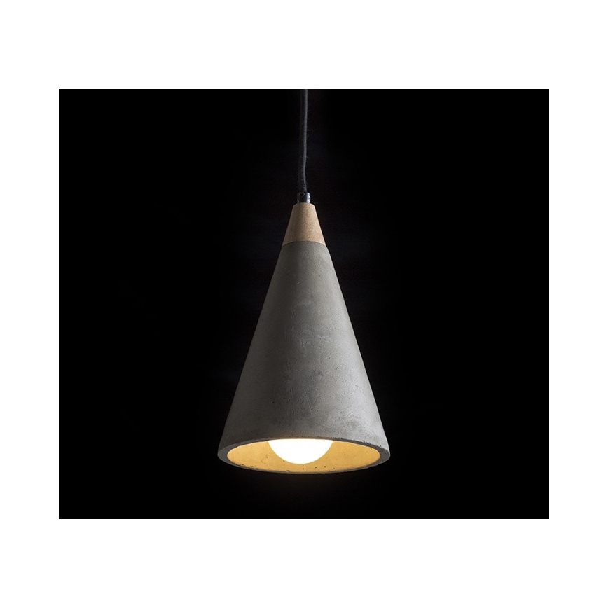 RED - Design Rendl - R12380 - Luster na sajli HEIDI 1xE27/28W/230V beton/drvo