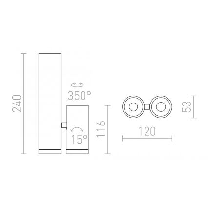 RED - Design Rendl - R12499 - LED spot svetiljka BOGARD 2xLED/5W/230V